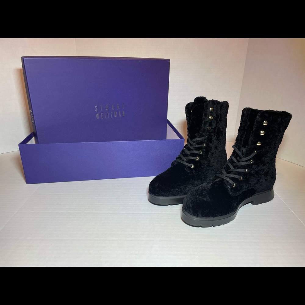Stuart Weitzman Black Shearling Boots